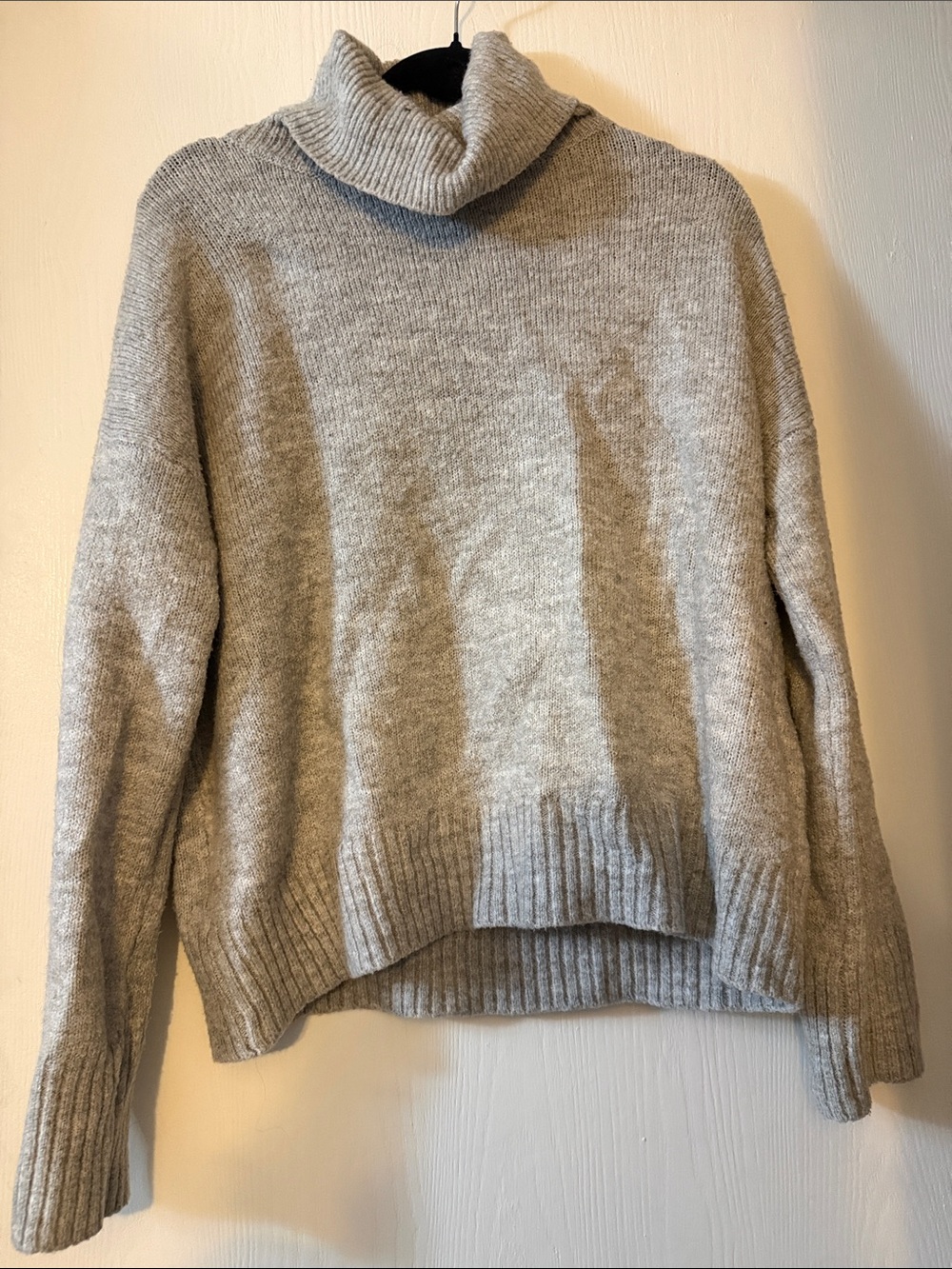 Primark Heather Light Gray Cowl Neck Sweater